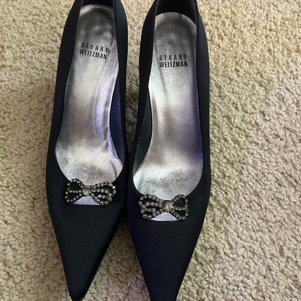 Stuart Weitzman Black Embellished Women's Shoes